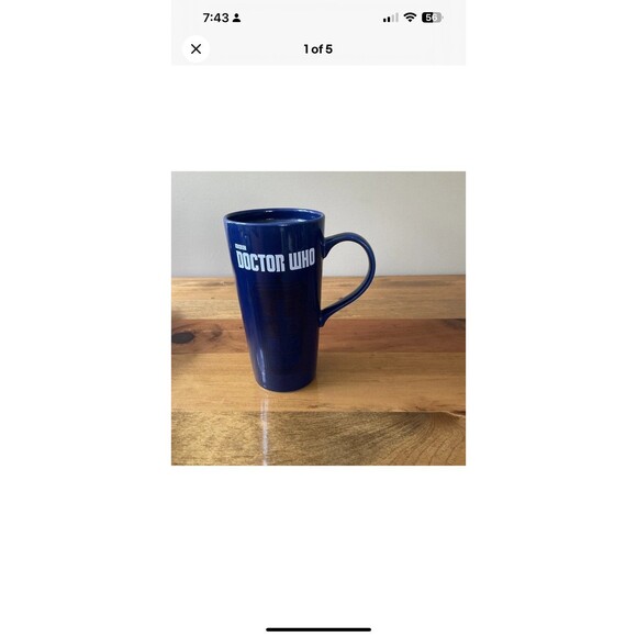 Doctor Who TARDIS Tall Mug RARE Ceramic BBC Licensed 16oz Time Machine Travel - Picture 1 of 5